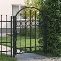 Produktbild: Gartentor ASSEN mit Bogenabschluss Stahl 100 x 125 cm Schwarz