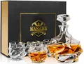 Produktbild: KANARS Whiskey Gläser und Karaffe, 750 ml Whisky Dekanter mit 4x 320 ml Gläser für Cognac, Whisky, Martini, Scotch, Bleifrei Kristallgläser, 5-Teiliges Set