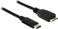 Produktbild: Delock Kabel SuperSpeed USB 10 Gbps (USB 3.1, Gen 2) USB Type-C Stecker > USB Typ Micro-B Stecker 1 m schwarz (83677)