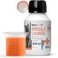 Produktbild: TESTURTEIL SEHR GUT 2025 ReaVET Lachsöl Katze 100ml – Reich an Omega 3 & 6, Fischöl Hunde hochdosiert I Echte Lebensmittelqualität ohne Zusätze I Frisch abgefüllt in Deutschland