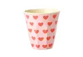 Produktbild: rice Becher Rice Melamin Becher Medium Rosa mit Roten Herzen, 1-tlg., Melamin