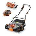 Produktbild: FUXTEC 40V Akku-Vertikutierer FX-E2VE38SET inkl. Akku+ Ladegerät, 2-in-1 Vertikutieren & Belüften, 38 cm Arbeitsbreite, einstellbare Arbeitstiefe bis 12 mm, 45L Fangkorb, leistungsstark & kabellos