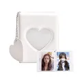 Produktbild: Jiayaus Mini Fotoalbum Kann 32 Blätter Speichern, Weißes Herz Kpop Photocard Binder mit Herz Anhänger, Fotoalbum Geeignet für Die Aufbewahrung von Idolen, Karten, Aufkleber
