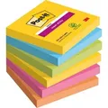 Produktbild: Post-it Carnival Super Sticky Haftnotizen 76 x 76 mm Farbig Sortiert Quadratisch 6 Stück à 90 Blatt