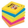 Produktbild: Post-it® Super Sticky Carnival Haftnotizen extrastark 6546SR farbsortiert, 6 Blö