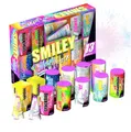 Produktbild: FLAME X BURN Set 8 Teile XXL Smiley - Ideal für Kinder & Jugendliche – 2024 für Partys & Silvester Jugendfeuerwerk F1 Set & Neujahr Party 2026 Set (Smiley)