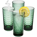 Produktbild: Hummelladen 4x Campingglas aus Acryl 260ml GRÜN - Trinkglas Acrylglas Wasserglas Kunststoff Camping Garten Echtglasoptik Picknick Becher Kinder Senioren Longdrink Coktail