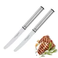 Produktbild: Westmark Steakmesser - 2er Set Küchenmesser mit Wellenschliff - 12cm Klingenlänge - Vespermesser aus 100% rostfreiem Edelstahl - Auch ideal als Brötchenmesser geeignet - (silber/schwarz)