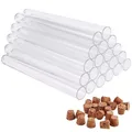 Produktbild: Faburo 20 Stück Reagenzgläser Kunststoff Transparent Korken 150 x16 mm 20 ml