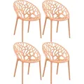 Produktbild: CLP 4er Set Stapelbare Gartenstühle Hope pfirsich