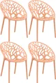 Produktbild: CLP 4er Set Gartenstuhl Hope, Modernes Design, Wetterfest, Stapelbar, Mit Armlehnen,pfirsich