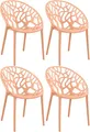 Produktbild: CLP 4er Set Gartenstühle Hope Kunststoff I Stapelstühle wetterfest und UV-beständig I Outdoorstühle pflegeleicht I Sessel für draußen, Farbe:pfirsich