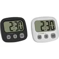 Produktbild: TFA Dostmann 2er Set Digitaler Timer mit Stoppuhr und Uhrzeit Stoppuhr Schwar...