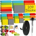 Produktbild: ATWAM 209 Magnetstreifen Beschreibbar Mega Set - Verschiedene Größen - 6 Farben - Scrum & Kanban - Beschreibbare Magnete - Für Whiteboard, Magnettafel, Magnetwand & Kühlschrank