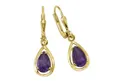 Produktbild: Fascination by Ellen K. Paar Ohrhänger Gold 333 mit echtem Amethyst-Tropfen