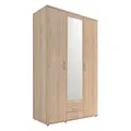 Produktbild: Drehtürenschrank - Sonoma Eiche - Spiegel - 195 cm Kleiderschrank Schrank