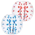 Produktbild: VEVOR Aufblasbarer Bump Ball Bumper Stoßball 2 STK. 1,2 m x 1,03 m, Menschlicher Kollisionsball, PVC-Körperblasen-Bounce-Ball für Outdoor-Aktivitäten, Rote+Blaue Punkte