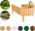 Produktbild: Floranica Rollborder Flexibler Holzzaun Rolborder 200 x 10 cm Natur Beeteinfassung Rasenkante Gartenzaun Holz Dekozaun Mini Zaun