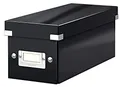 Produktbild: Leitz Click & Store WOW schmale Aufbewahrungsbox mit Deckel, Box zur CD Aufbewahrung, als Geschenkbox oder für Zubehör im Haushalt und Büro, 84% recycelte Premium-Hartpappe, Schwarz, 60410095