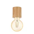 Produktbild: EGLO Deckenleuchte Turialdo, 1 flammige Aufbauleuchte Industrial, Vintage, aus Holz und Stahl, Deckenlampe in Natur, Schwarz, Aufbaulampe mit E27 Fassung