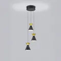 Produktbild: Helestra 3-er LED-Pendelleuchte LUK mattschwarz-mattgold 66/2615.28 4022671120906