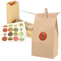 Produktbild: com-four® Adventskalender zum selbst Befüllen - Weihnachtskalender zum Basteln für Kinder - DIY Kalender für Weihnachten (Motivauswahl der Aufkleber variiert!) (Tüten)