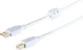 Produktbild: S/CONN maximum connectivity USB High Speed 2.0 Kabel mit Ferrit, A/B Stecker, vergoldete Kontakte, USB 2.0, weiß, 3,0m (77023-WF)