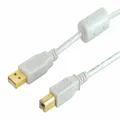 Produktbild: 3m High End USB 2.0 Kabel A-Stecker > B-Stecker vergoldet weiss Ferritkerne