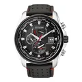 Produktbild: Citizen Herrenuhr Funkuhr Solar Saphirglas Schwarz Leder AT9036-08E