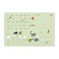 Produktbild: Original Schreibtischunterlage für Kinder – Lernunterlage zur Einschulung in verschiedenen Designs - ABC, 1x1 – 60 x 40 cm – aus abwischbarem Vinyl - Made in Germany (Dinosaurier-Optik)