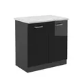 Produktbild: Vicco Spülenunterschrank R-Line, Schwarz Hochglanz, 80 cm