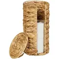 Produktbild: Relaxdays Toilettenpapier Aufbewahrung, 3 Rollen, HxD: 34 x 18 cm, Wasserhyazinthe, Reserverollenhalter stehend, natur