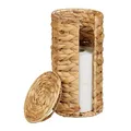 Produktbild: Relaxdays Toilettenpapier Aufbewahrung, 3 Rollen, HxD: 34 x 18 cm, Wasserhyazinthe, Reserverollenhalter stehend, Natur