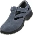 Produktbild: URGENT 302 S1 Arbeitsschuhe Professionelle Sandalen Sicherheitsschuhe Herren Damen Metallkappe antistatisches Wildleder Klettverschluss Stahlkappe rutschfest SRA atmungsaktiv, graue Farbe (numeric_40)