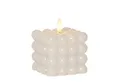 Produktbild: MARELIDA LED-Kerze LED Kerze Bubble Würfel Cube Kerze Echtwachs H: 9,5cm Timer weiß