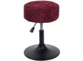 Produktbild: Hocker MCW-C22, Sitzhocker Schminkhocker, höhenverstellbar drehbar Ø 37cm Stoff Chenille (465g/m²) MVG ~ bordeaux
