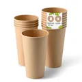 Produktbild: BIOZOYG 1000 Stück Kaffeebecher Pappbecher 500ml / 20 oz Ø 90 mm braun - Einwegbecher plastikfrei - Becher aus nachhaltiger Forstwirtschaft - Kaffeebecher Einweg