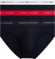 Produktbild: Tommy Hilfiger Herren 3er Pack Unterhosen Hip Briefs mit Logobund, Mehrfarbig (Primary Red/White/Desert Sky), L