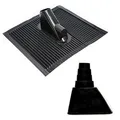 Produktbild: PremiumX Dachabdeckung mit Kabeleinführung Alu-Dachziegel Schwarz Dach Montage Abdeckung Ziegel Dachpfanne für Sat Dachsparrenhalter + Universal Gummimanschette Schwarz