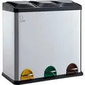 Produktbild: Svita TC3X20 Treteimer Abfalleimer Mülleimer Mülltrennung Edelstahl 60L Silber