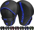 Produktbild: RDX Handpratzen Boxen MMA Kampfsport Training, Maya Hide Leder, Schwarz Boxpads Schlagpolster Kickboxen Boxpratzen, Handschlagpolster Trainerpratzen Boxing Pad, Schlagkissen Muay Thai Taekwondo Karate