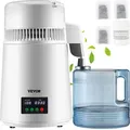 Produktbild: VEVOR Wasser Destillierer 1L/H Wasserdestilliergerät 4L Water Distiller Wasserfilter Distilleranlage mit Kanne Weiss Kunststoff Temp und Timer