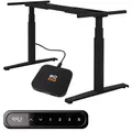 Produktbild: boho office® Höhenverstellbarer Schreibtisch Gestell - elektrisch stufenlos, inkl. Wireless Charger, 2 Motoren, ultraschnelle 80 mm/Sek., stabil, Memoryfunktion, Kollisionsschutz - Basic Line Schwarz