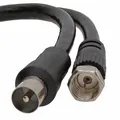Produktbild: Koaxial F-Typ Anschluss Stecker Auf RF Antenne Stecker RG59 Kabel 1m Schwarz