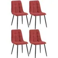 Produktbild: CLP 4er Set Esszimmerstuhl Tilde bordeauxrot/Cord