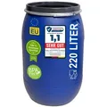 Produktbild: plasteo® 220 Liter Weithalsfass mit Deckel und Spannring Regenfass Kunststofffass Universalfass Deckelfass Maischefass Sauerkrautfass