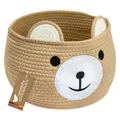 Produktbild: HMF Aufbewahrungskorb mit versteckten Griffen, Korb für Kinderzimmer aus Baumwolle | Bär | 30 x 24 cm | Honig