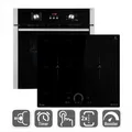 Produktbild: Autarkes Herdset: 60cm Einbau-Backofen + 59cm Induktionskochfeld, Heißluft Timer