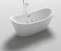 Produktbild: HOME DELUXE - freistehende Badewanne mit Whirlpoolfunktion - OVALO PLUS - Maße 180 x 90 x 72 cm - inkl. komplettem Zubehör I Whirlwanne, Whirlpool für 2 Personen