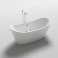 Produktbild: Home Deluxe - freistehende Badewanne mit Whirlpoolfunktion - OVALO PLUS - Maße 180 x 90 x 72 cm - inkl. komplettem Zubehör I Whirlwanne, Whirlpool für 2 Personen